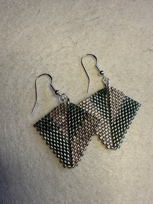 Boucles d’oreilles Celte Vert & Argent – Miyuki et Argent 925