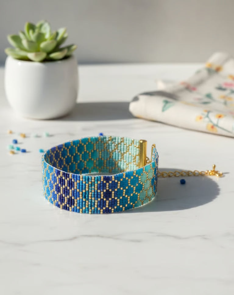 Bracelet "Rêve Océan" tissées à la main