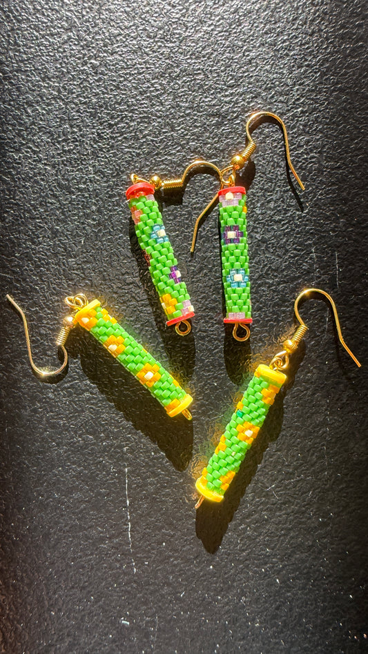 « Secret Garden » – Boucles d’oreilles Miyuki tissées à la main en France | Style bohème chic par Lady B