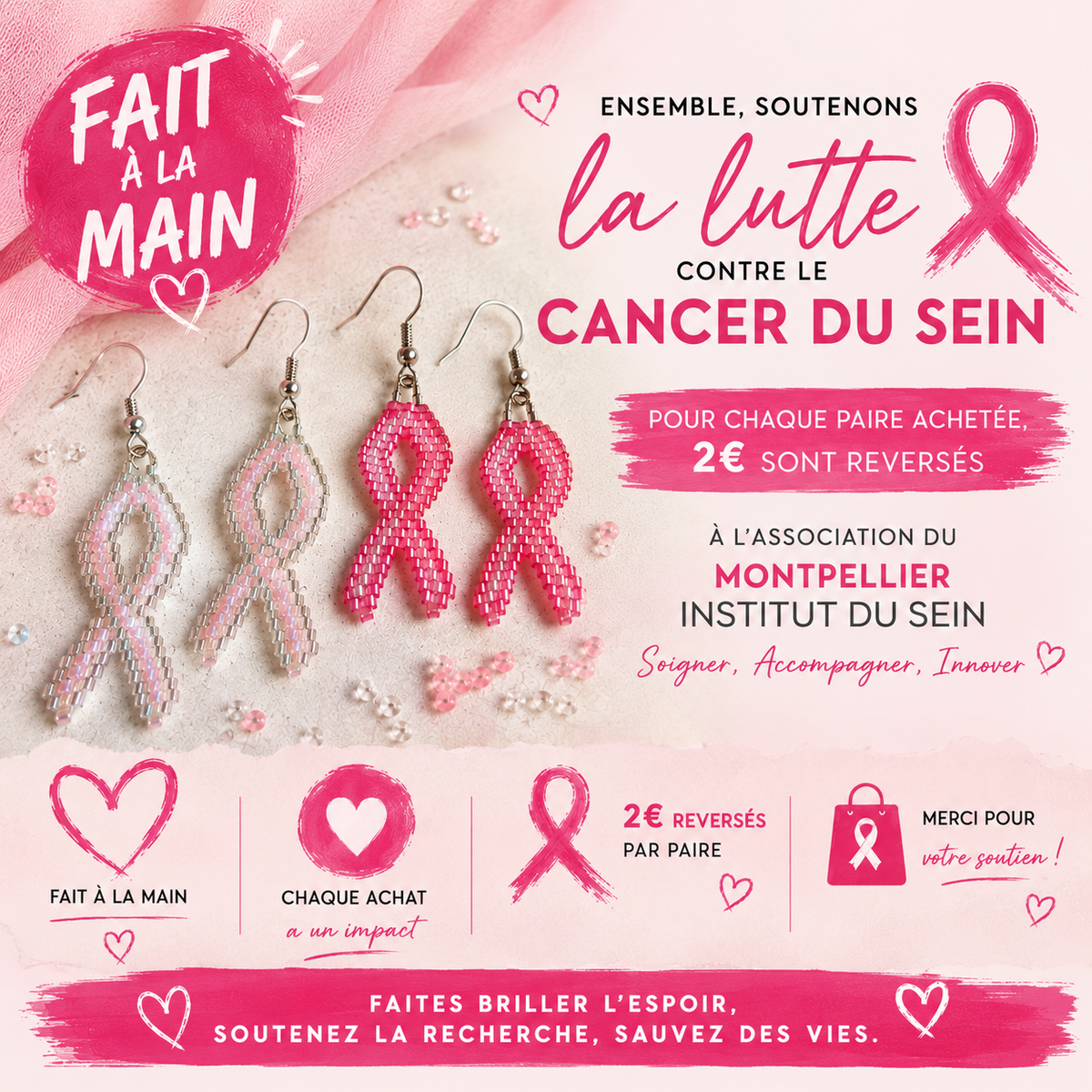 🎀 October Rose – Boucles d’oreilles Ruban