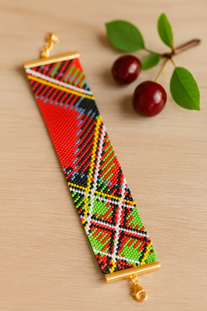 Bracelet manchette Ecossaise Tartan