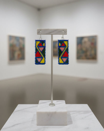 Boucles d’oreilles tissées a la main "Aura Graphique"